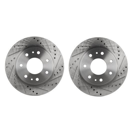 Front, Driver or Passenger Side Brake Disc, Cross-drilled and Slotted, Vented, 7 Lugs, 329.95 mm, Pro-Line Series