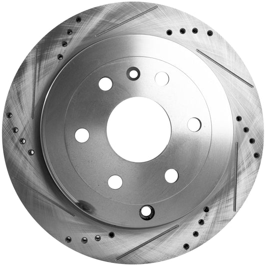 Rear Brake Disc, Cross-drilled and Slotted, Vented, 6 Lugs, 330.96 mm, Pro-Line Series