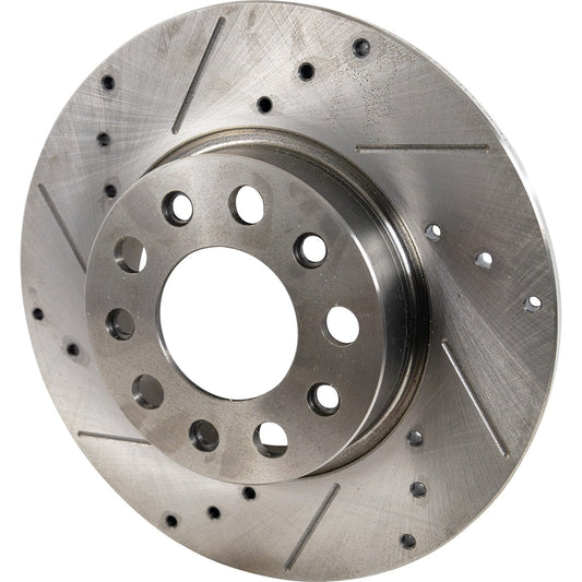 Brake Disc, Cross-drilled and Slotted, Solid, 5 Lugs, 278 mm, Pro-Line Series