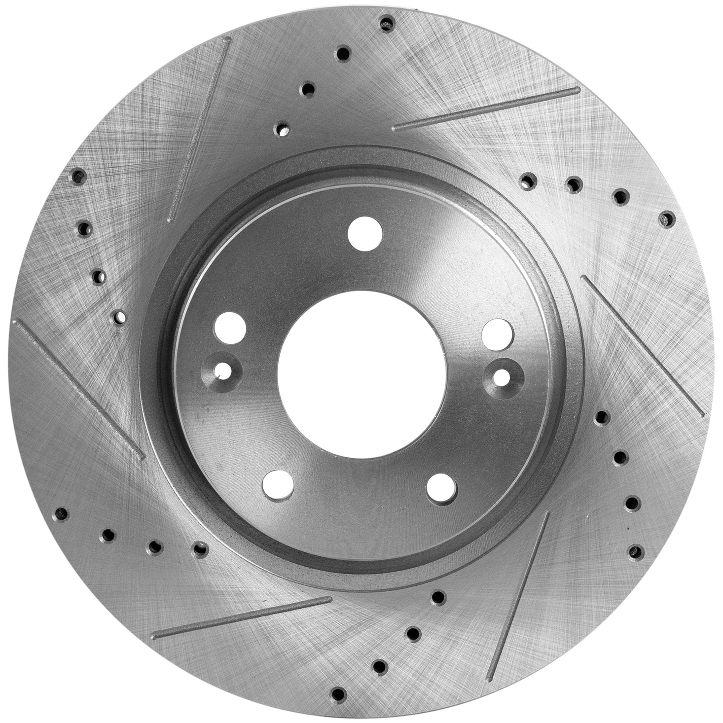 Front, Driver or Passenger Side Brake Disc, Cross-drilled and Slotted, Vented, 5 Lugs, 300 mm, Pro-Line Series