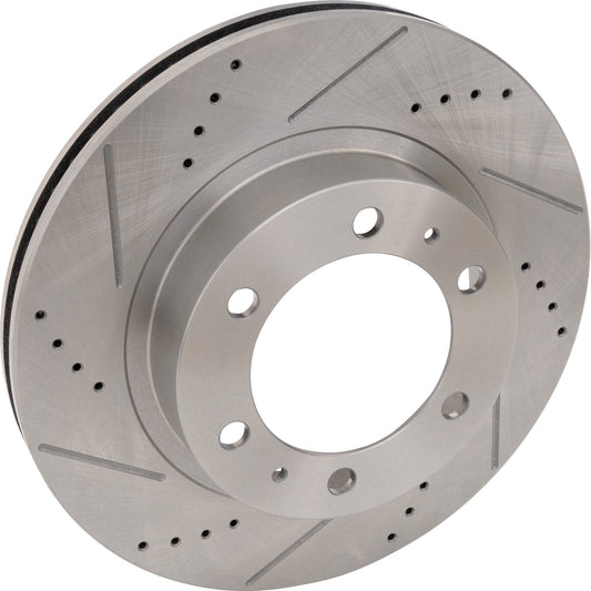 Brake Disc, Cross-drilled and Slotted, Vented, 6 Lugs, 318.9 mm, Pro-Line Series