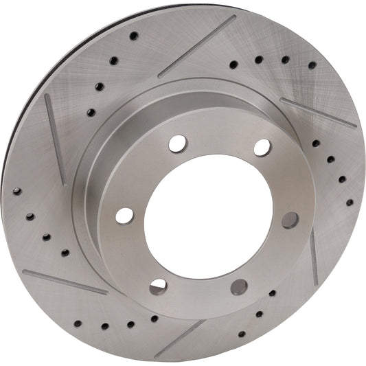 Front, Driver or Passenger Side Brake Disc, Cross-drilled and Slotted, Vented, 6 Lugs, 318.52 mm,, Pro-Line Series