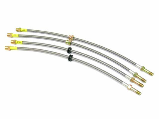 PLB E46M3-DC Brake Hose Set Steel Braided with Clear Protective Jacket - Replaces OE Number 88 5522 960