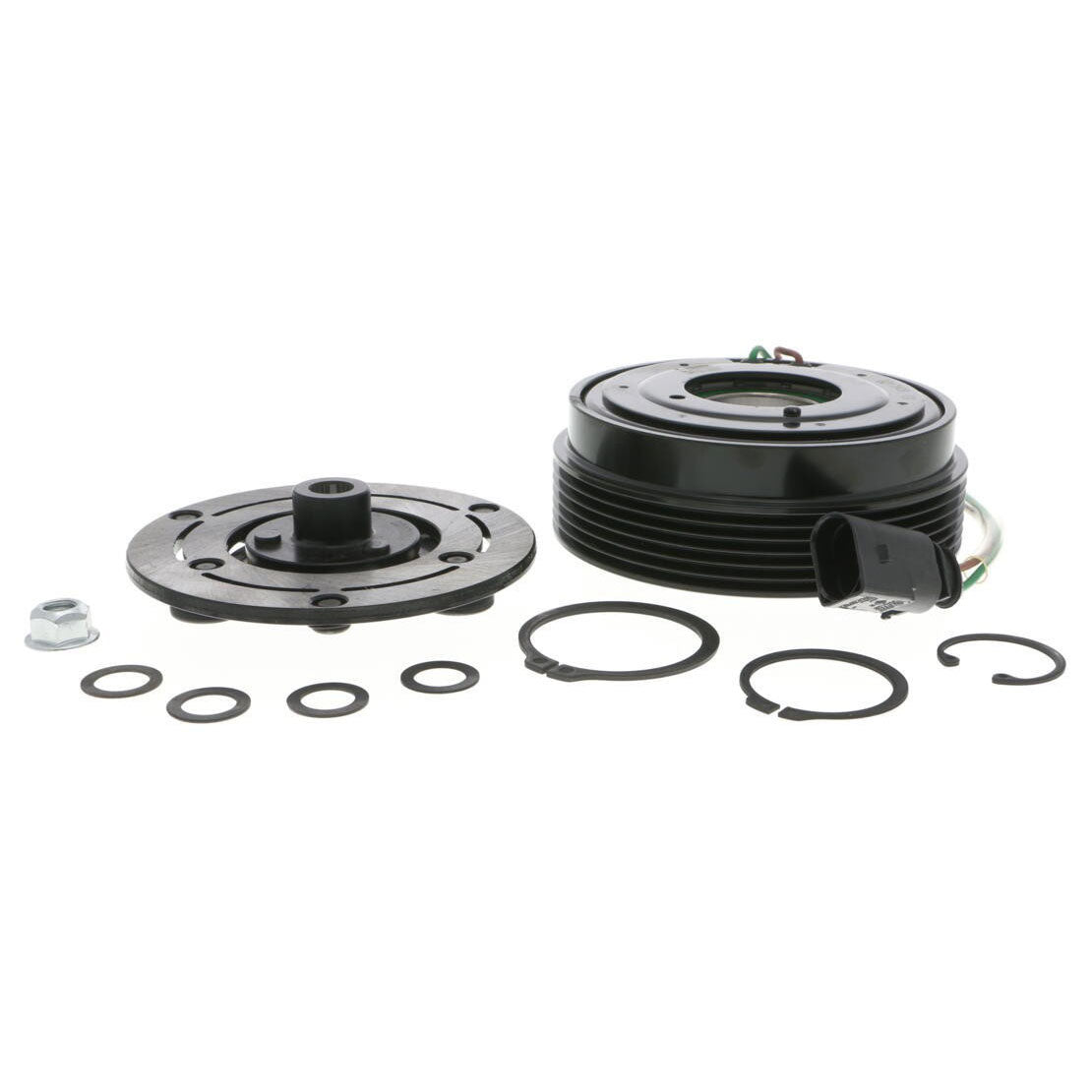 V15-77-1012 A/C Compressor Clutch - Replaces OE Number 1J0820811A, 120 mm Belt Pulley Diameter, Oval Connector Shape